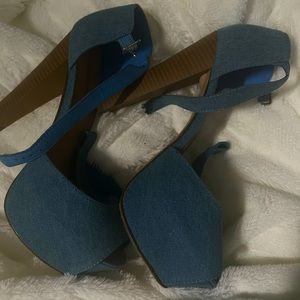Denim Pump Heels